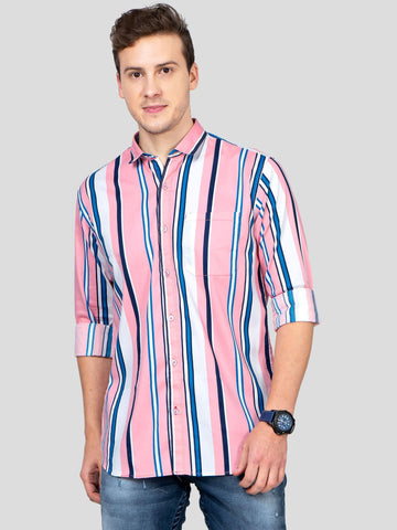 Paul Street Lycra Blend Stripes Full Sleeves Slim Fit Mens Casual Shirt Roposo Clout